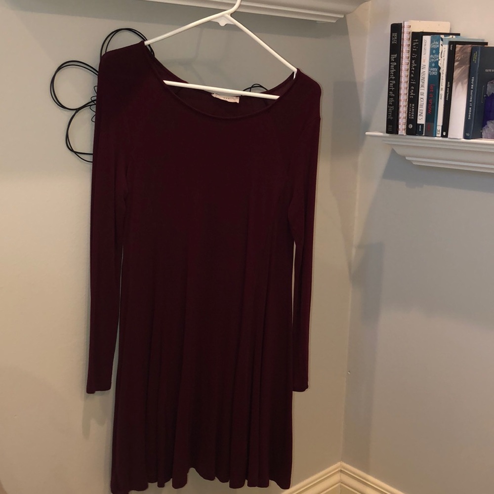 Burgundy t shirt Dress
